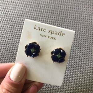NWT Kade Spade Blue Flower Stud Earrings